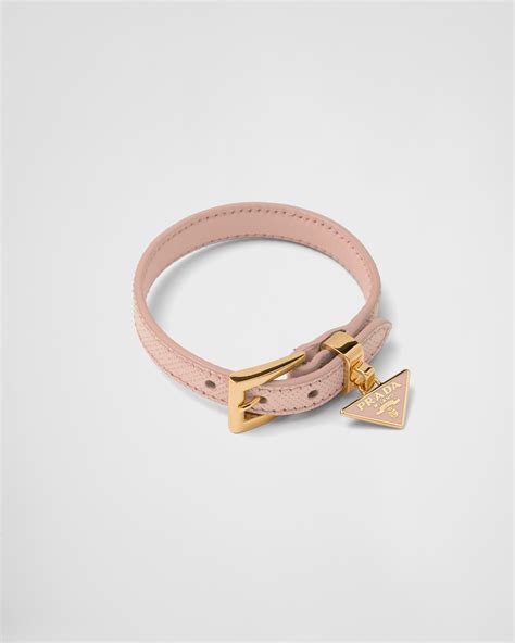 prada pink leather bracelet|buy Prada bracero.